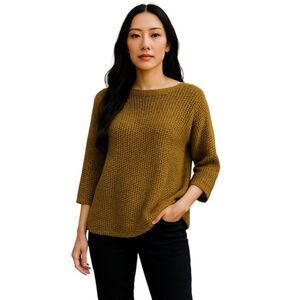 Josephine Chaus Golden Pullover Sweater S | Effortless Chic Fall Style